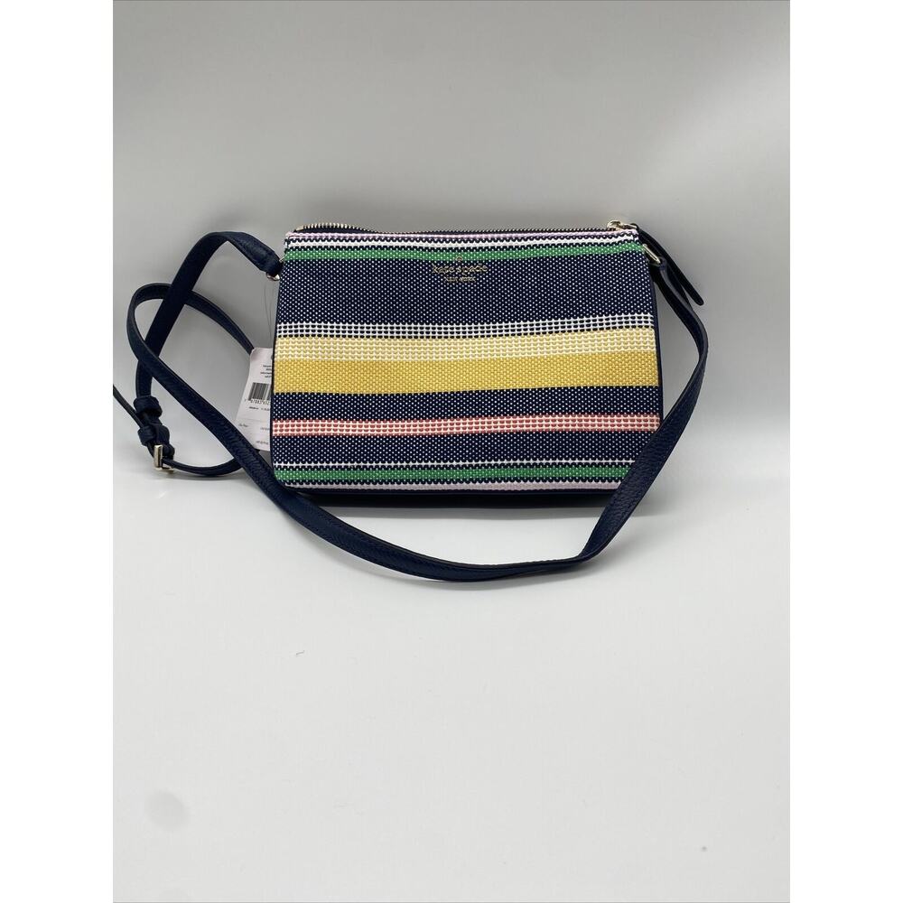 Kate Spade Jackson Boardwalk Stripe Triple Gusset Crossbody Bag Multi(974) NEW - Picture 9 of 10